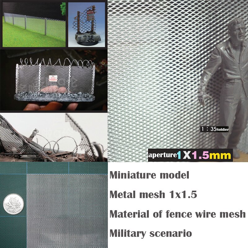 Miniature model Metal mesh 1x1.5 Material of fence wire mesh Military Sand table materials for DIY model platform scene