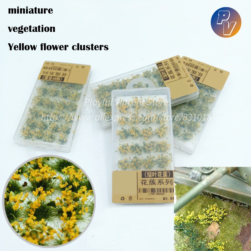 miniature vegetation Yellow flower clusters Military Model Scenario Diy Material for Train Sand Table 28pcs/box miniature vegetation Yellow flower clusters Military Model Scenario Diy Material for Train Sand Table 28pcs/box