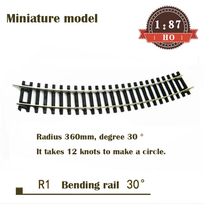 Miniature model 1:87 R1 curved rail 55211 (30 °) track model Model materials of train sand table Miniature model 1:87 R1 curved rail 55211 (30 °) track model Model materials of train sand table