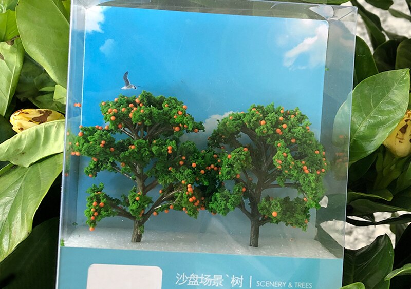Miniaturization model Simulation fruit tree model Scene materials of train sand table 9cm Miniaturization model Simulation fruit tree model Scene materials of train sand table 9cm