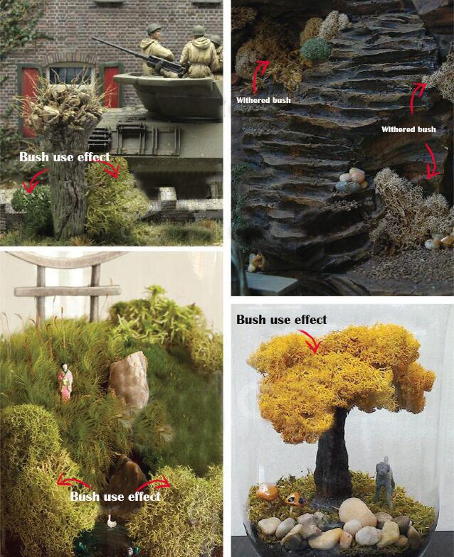 Miniature model Simulation Bush model Low grass lichen 450ml DIY sand table military train scene model material