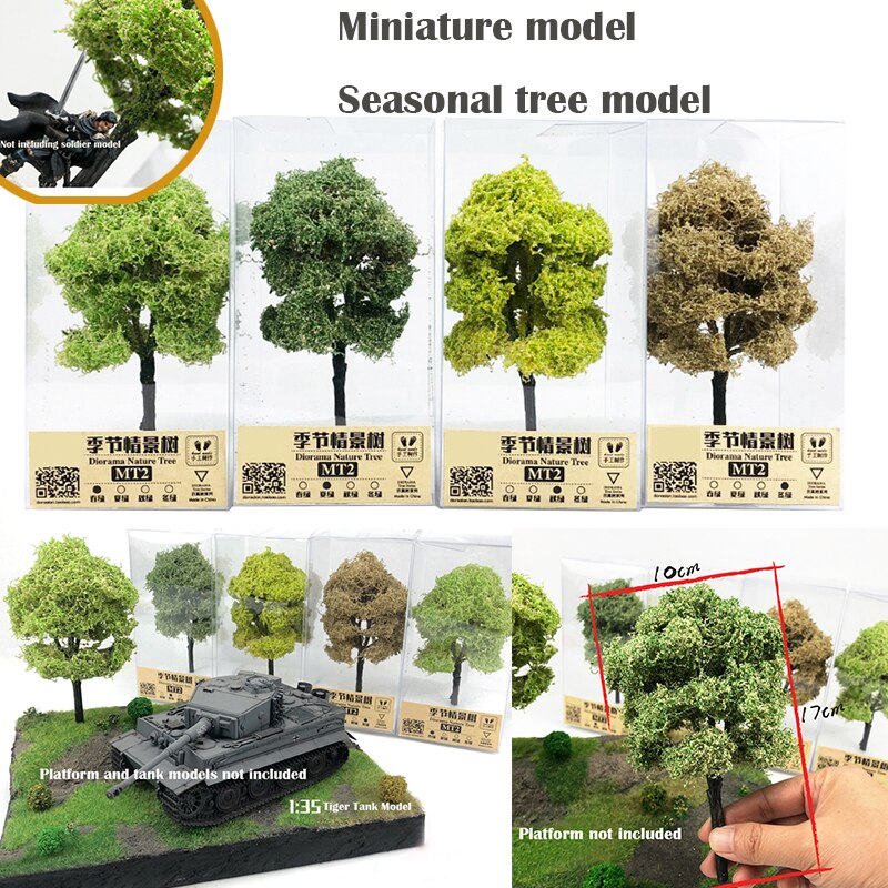 Miniature model Seasonal tree model DIY sand table military train scene model material Miniature model Seasonal tree model DIY sand table military train scene model material