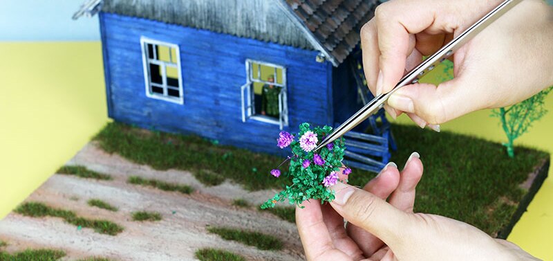 Miniature model Fine shrub flower vegetation Military model scenario making materials H4CM