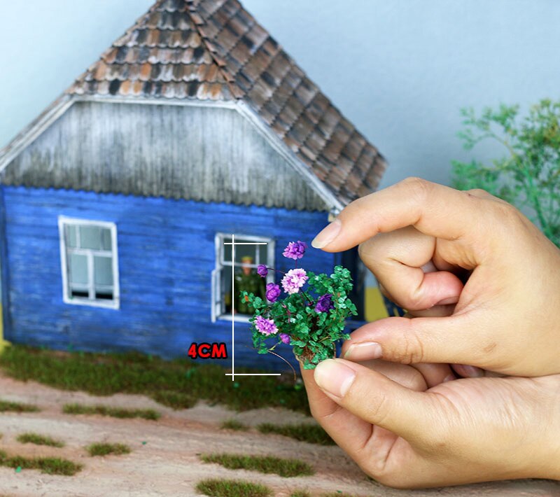 Miniature model Fine shrub flower vegetation Military model scenario making materials H4CM