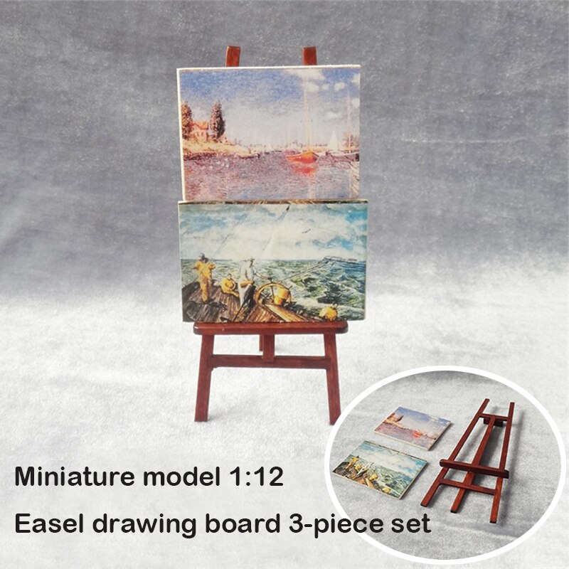 Miniature model 1:12 Easel drawing board 3-piece set Building sand table model materials Miniature model 1:12 Easel drawing board 3-piece set Building sand table model materials