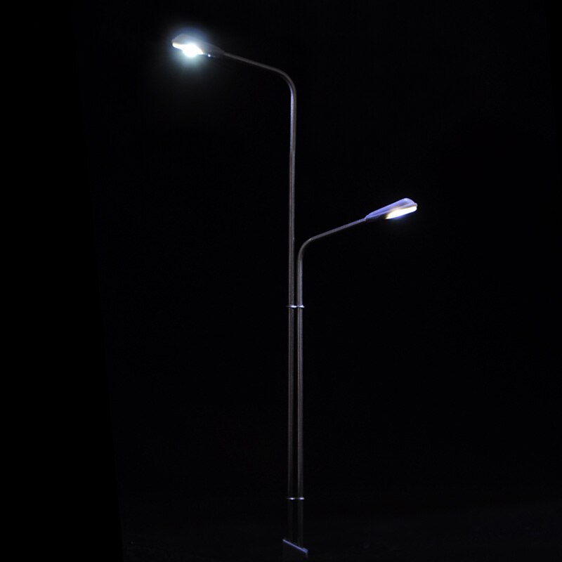 miniature 1:75-1:200 Metal pole street lamp Sand Table Model Traffic Material 3V Luminescent Street Lamp Model 4pcs/bag