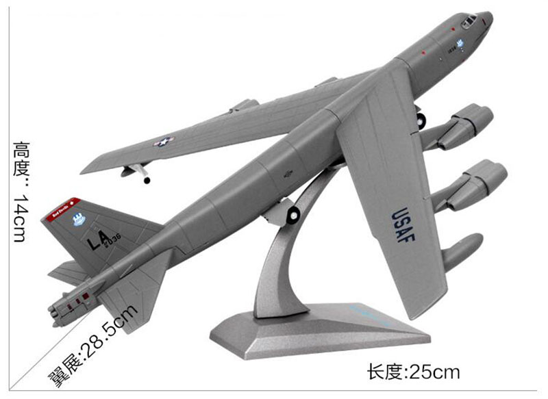 25 cm standing airplane model 1/200 scale U.S. Army B-52 strategic bomber Stratofortress fighter strategic airplane model 25 cm standing airplane model 1/200 scale U.S. Army B-52 strategic bomber Stratofortress fighter strategic airplane model