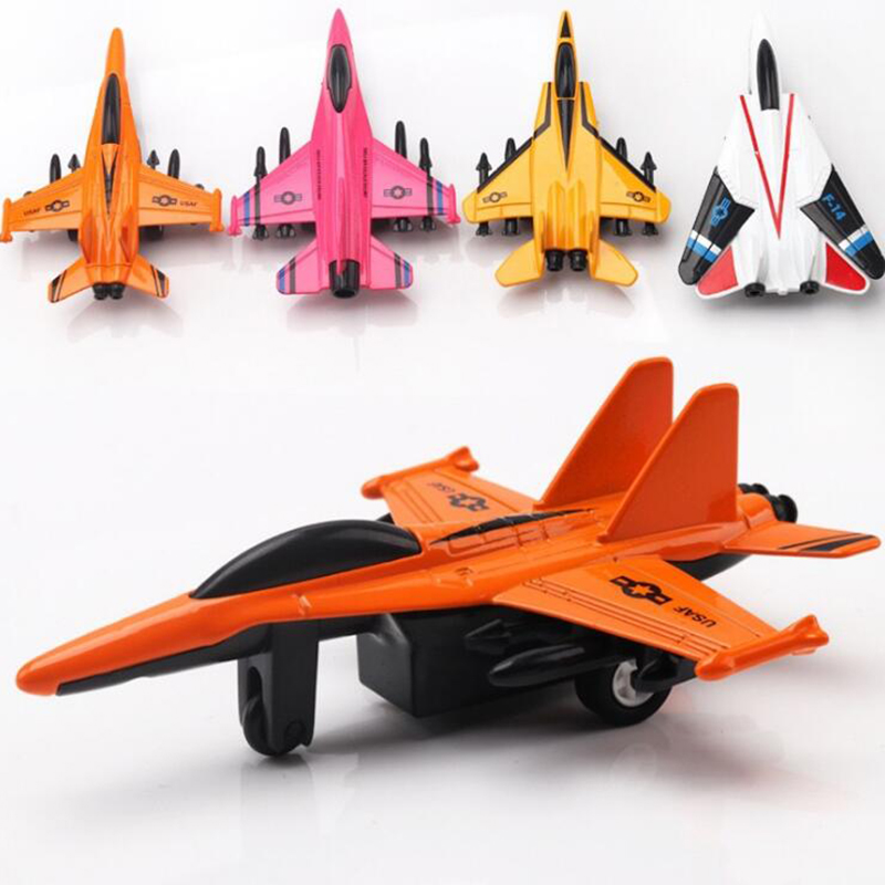 4pcs/set Airplane Model Toy Fighter Metal Aircraft Pull Back Alloy Static Diecast Plastic Plane Model for Kids Boy Children Gift