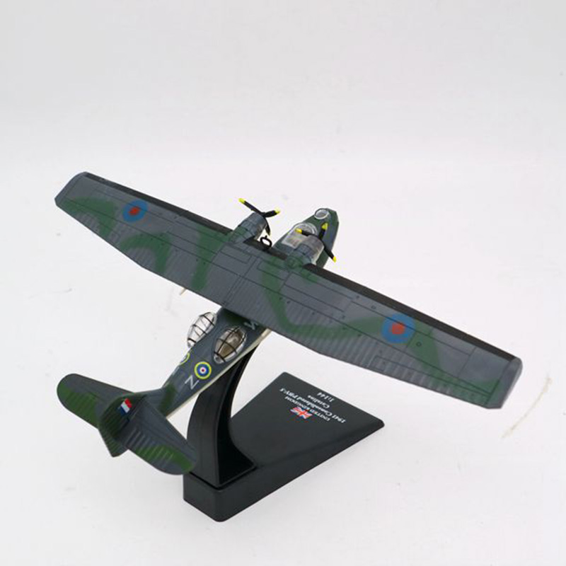 1/144 WWII UK RAF Classic Consolidated PBY 5 Catalina Aircraft Fighter Military Model Canso Amphibious Plane Diecast Kids Toy