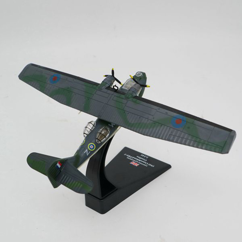 1/144 WWII UK RAF Classic Consolidated PBY 5 Catalina Aircraft Fighter Military Model Canso Amphibious Plane Diecast Kids Toy