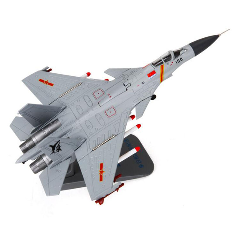Standable Airplane Model 1/100 Scale Navy China J-15 Similar Russian Su 33 War Air Plane Adult Child Kid Gift Present