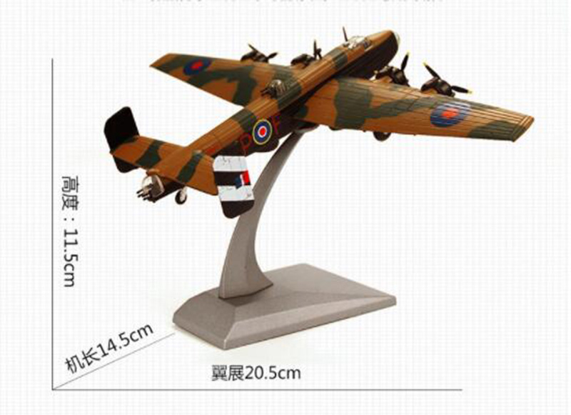 1/144 scale Halifax Retro fighter airplane model WWII Bomber Alloy aircraft adult children toys display Decoration collections
