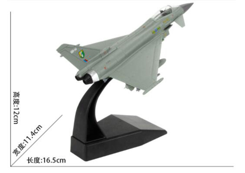 1/100 Scale Typhoon Fighter plane military aircraft Static Diecast Metal airplane model adult children display collection toys