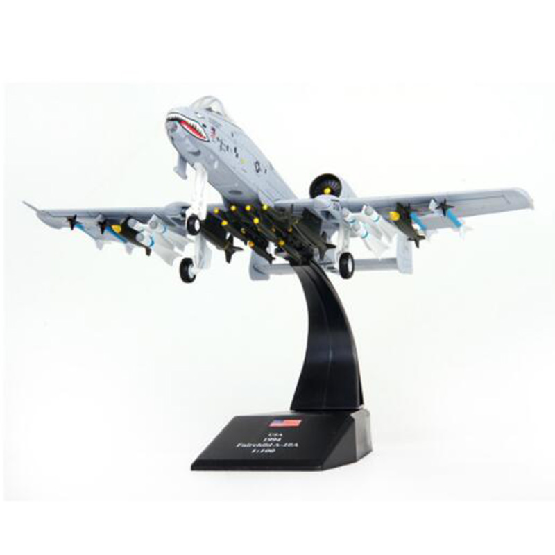 1/100 scale American A10 Fighter attack military aircraft Static Diecast Metal airplane model show collection Collection Toys