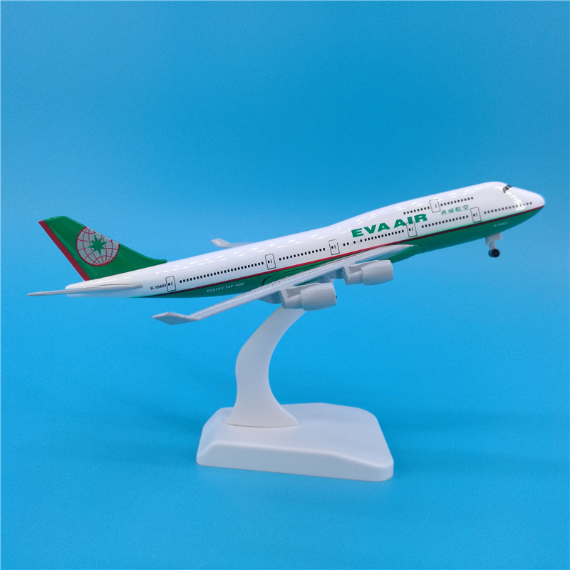 Diecast 1:400 Scale B747 Model Alloy Aircraft EVA Air Airplane with Base Landing Gear Plane Display Toy Model Collection 20CM Diecast 1:400 Scale B747 Model Alloy Aircraft EVA Air Airplane with Base Landing Gear Plane Display Toy Model Collection 20CM