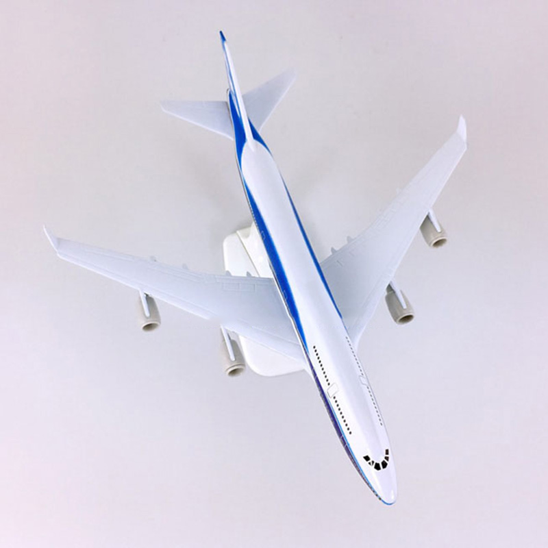 20CM Alloy airplane 1/300 scale BoeingB-747 airlines aircraft model W base static diecast collectible display toy kids Gifts