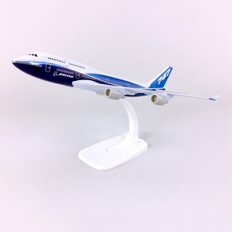 20CM Alloy airplane 1/300 scale BoeingB-747 airlines aircraft model W base static diecast collectible display toy kids Gifts