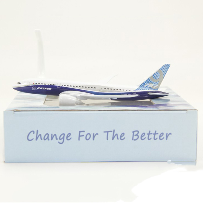 18CM 1/300 Scale Boeing B-787 airline alloy airplane Model with base Diecast aircraft collectible toy Plane kids collection
