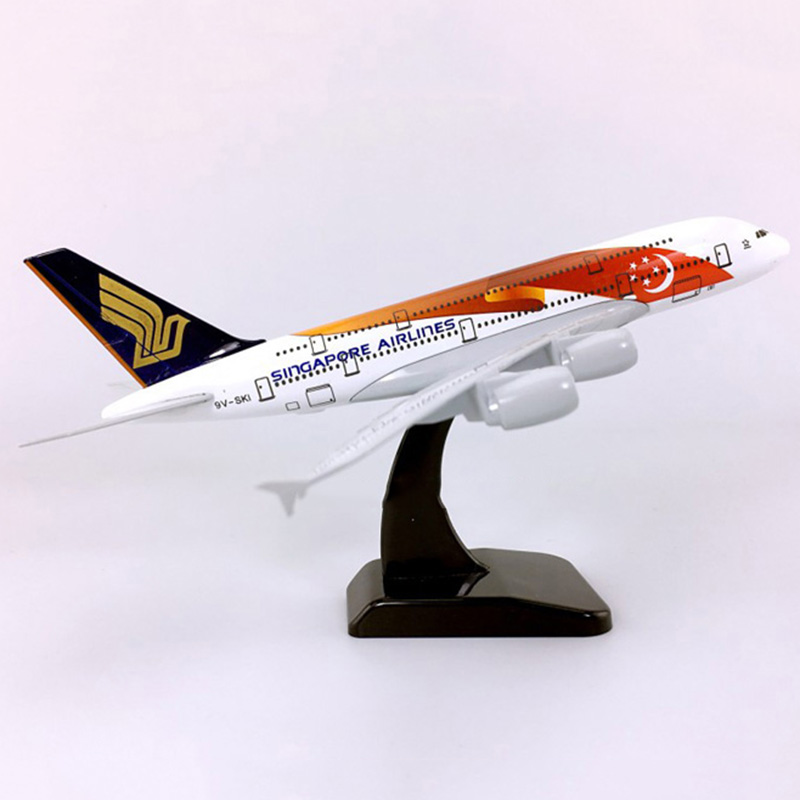 18CM 1:400 Airbus A380 model Singapore Airways airplane alloy static solide with base Diecast plastic Plane ToyGift collectible 18CM 1:400 Airbus A380 model Singapore Airways airplane alloy static solide with base Diecast plastic Plane ToyGift collectible