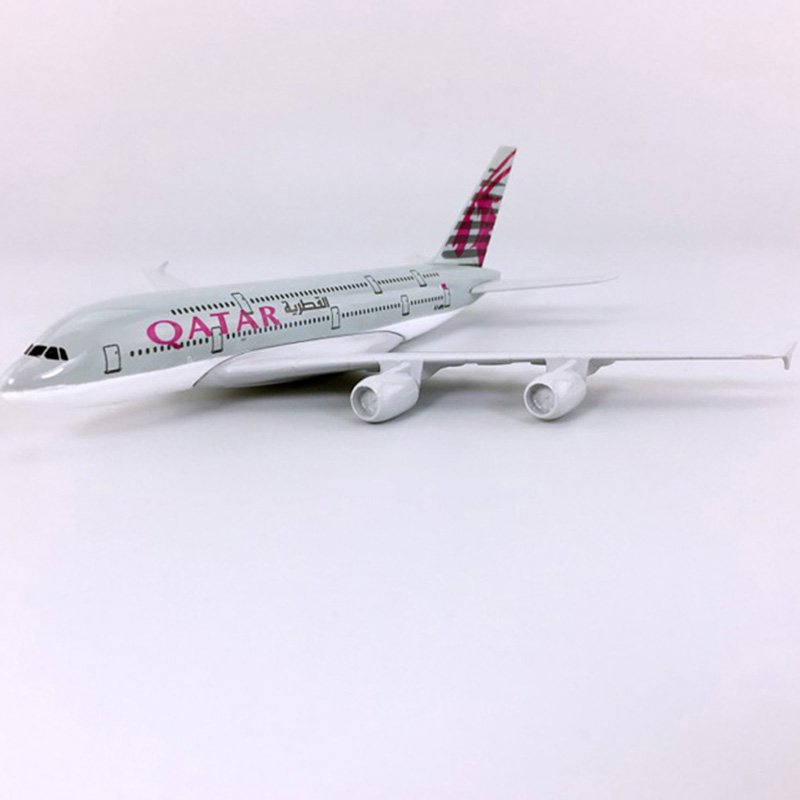 18CM 1:400 Scale Airbus A380 model Qatar Airways alloy airplane static solide with base Airplane Diecast Plane collectible toy 18CM 1:400 Scale Airbus A380 model Qatar Airways alloy airplane static solide with base Airplane Diecast Plane collectible toy