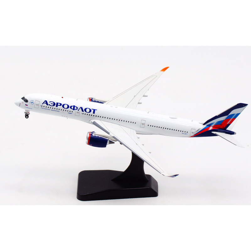 Diecast 1:400 Scale Air RUSSIA 350 Airplane A350 Model Toy with Base Landing Gear Alloy Aircraft Plane Collectible Display Toys