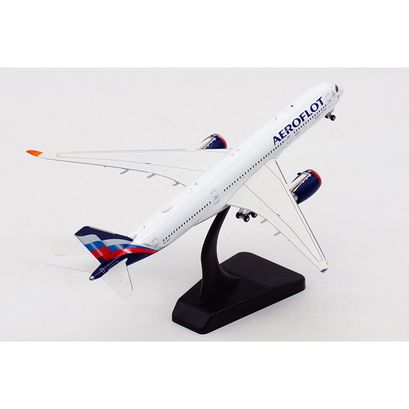 Diecast 1:400 Scale Air RUSSIA 350 Airplane A350 Model Toy with Base Landing Gear Alloy Aircraft Plane Collectible Display Toys