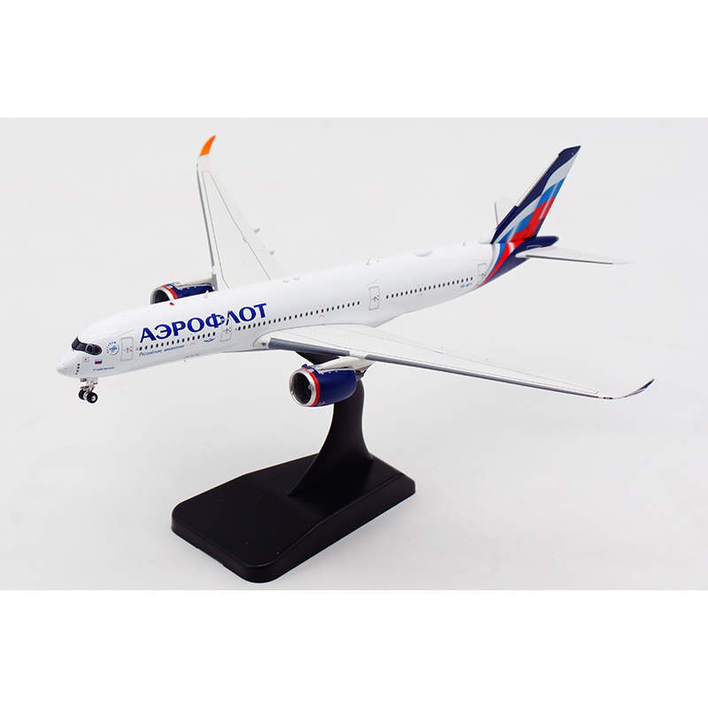 Diecast 1:400 Scale Air RUSSIA 350 Airplane A350 Model Toy with Base Landing Gear Alloy Aircraft Plane Collectible Display Toys