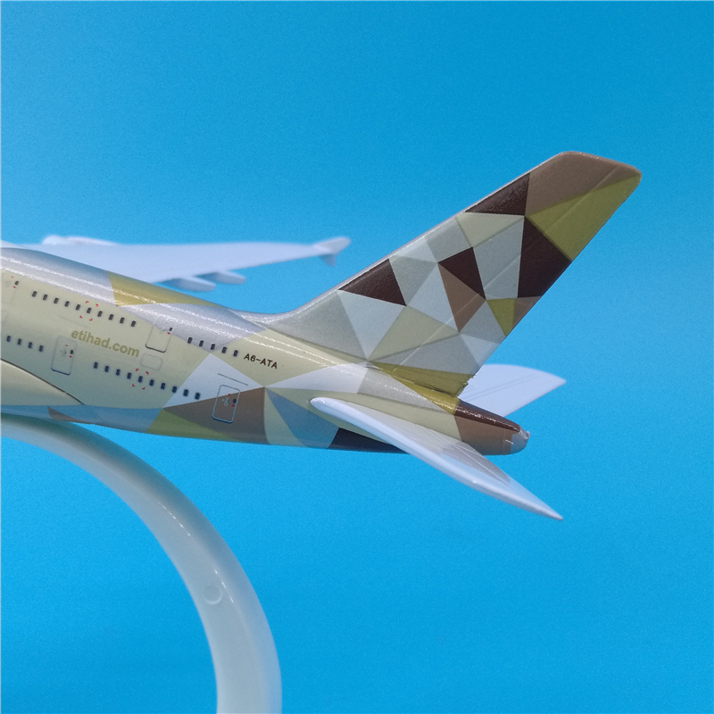 can standable aviation model 20CM 1: 300 scale Airbus A380 ETIHAD airline aircraft airplane alloy model toy collection