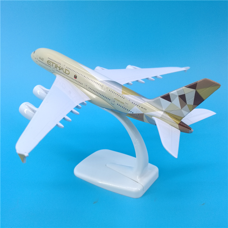 can standable aviation model 20CM 1: 300 scale Airbus A380 ETIHAD airline aircraft airplane alloy model toy collection