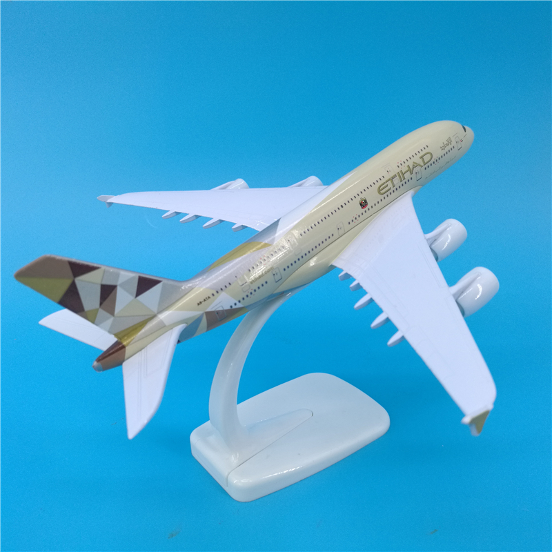 can standable aviation model 20CM 1: 300 scale Airbus A380 ETIHAD airline aircraft airplane alloy model toy collection