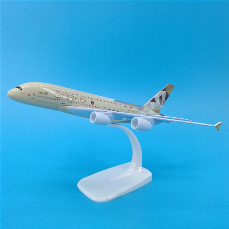 can standable aviation model 20CM 1: 300 scale Airbus A380 ETIHAD airline aircraft airplane alloy model toy collection