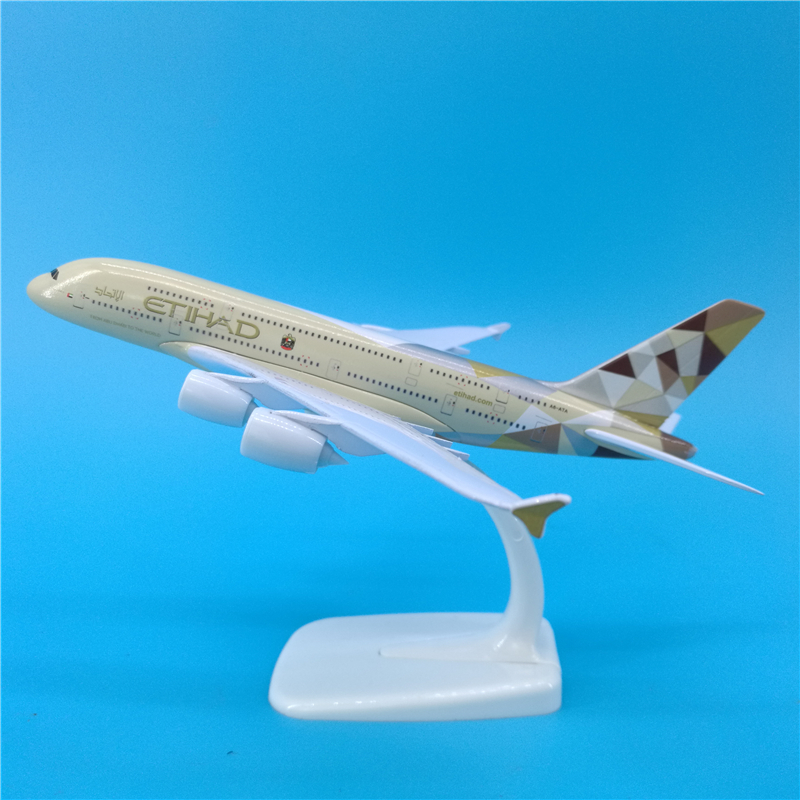 can standable aviation model 20CM 1: 300 scale Airbus A380 ETIHAD airline aircraft airplane alloy model toy collection