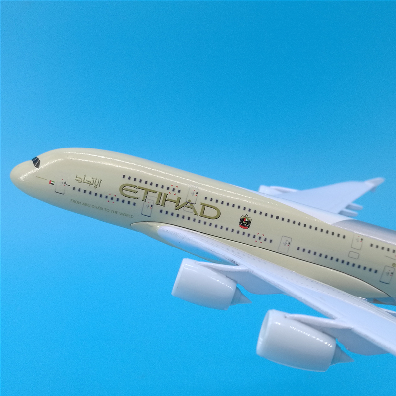 can standable aviation model 20CM 1: 300 scale Airbus A380 ETIHAD airline aircraft airplane alloy model toy collection