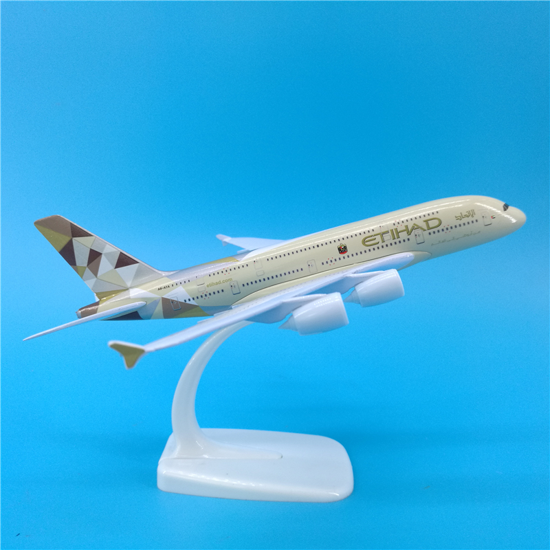 can standable aviation model 20CM 1: 300 scale Airbus A380 ETIHAD airline aircraft airplane alloy model toy collection