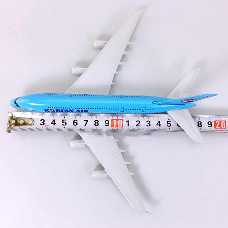 18CM 1:400 Scale Airbus A380 model Korean air airplane alloy Diecast static with base collectible display toy collection Gift