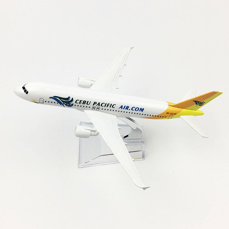 16CM 1/400 Airplane Airbus 320 A320 CEBU PACIFIC Airline Plane Model Alloy Airframe W Base Airplane Kid Toys Fixed-wing Aircraft