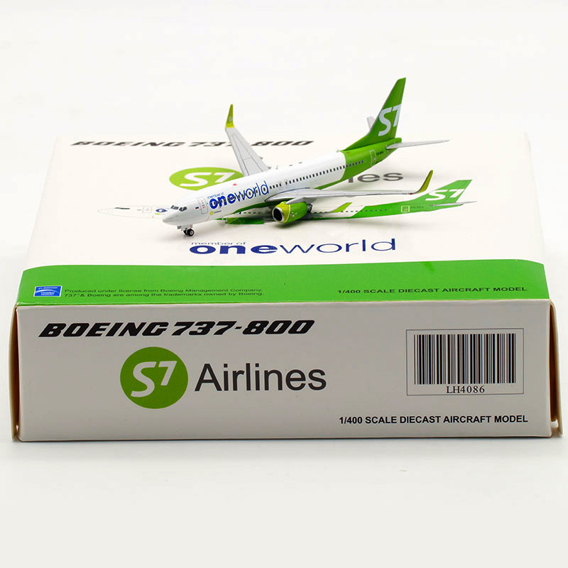 Standable aviation model 10CM Boeing B737-800 LH4086 S7 Siberian Airlines 1/400 scale aircraft model aircraft die-cast aircraft