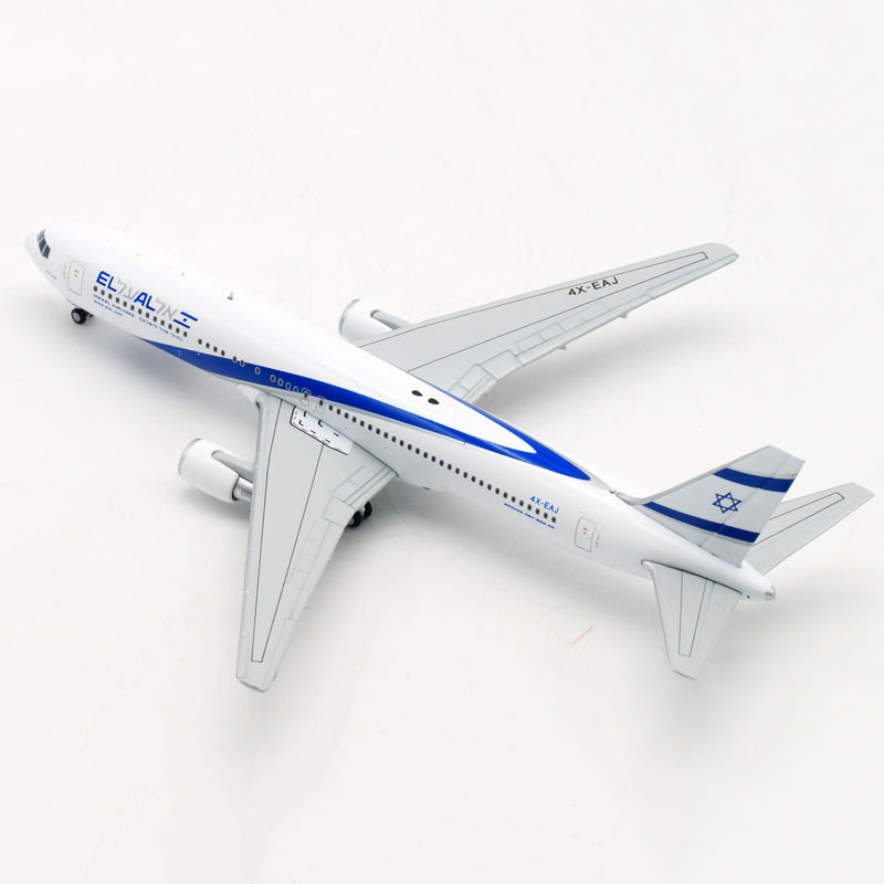 Standable aviation model 1: 400 Air ISRAEL Airline EL AL Boeing 767 B767 model with base landing gear alloy aircraft model