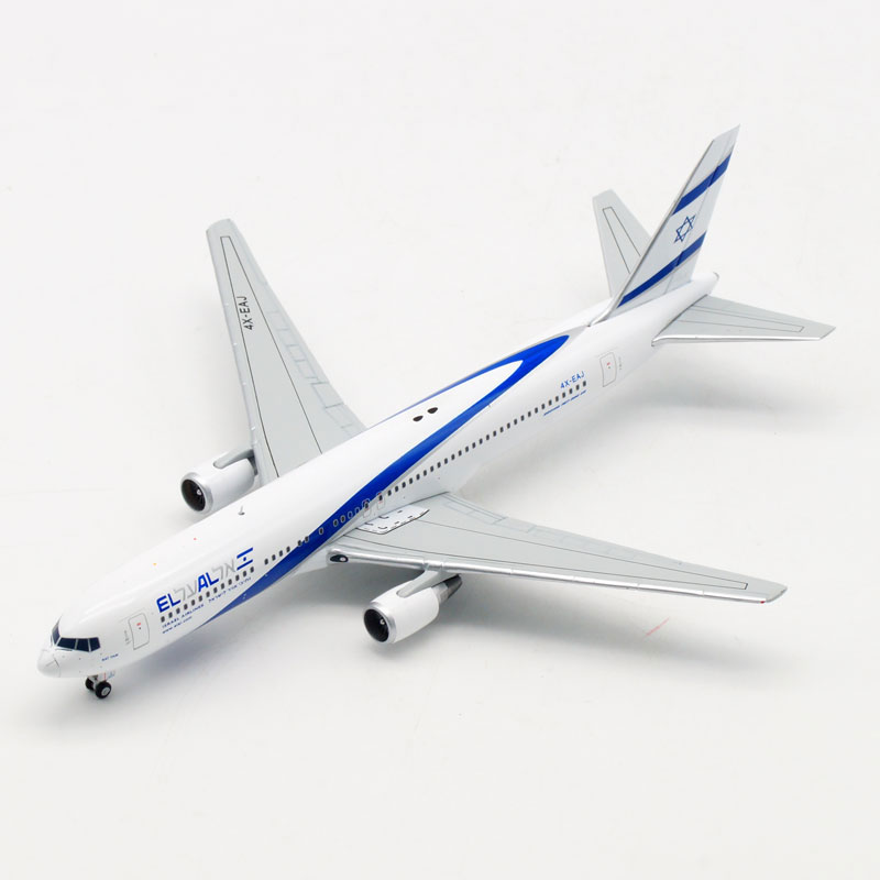 Standable aviation model 1: 400 Air ISRAEL Airline EL AL Boeing 767 B767 model with base landing gear alloy aircraft model