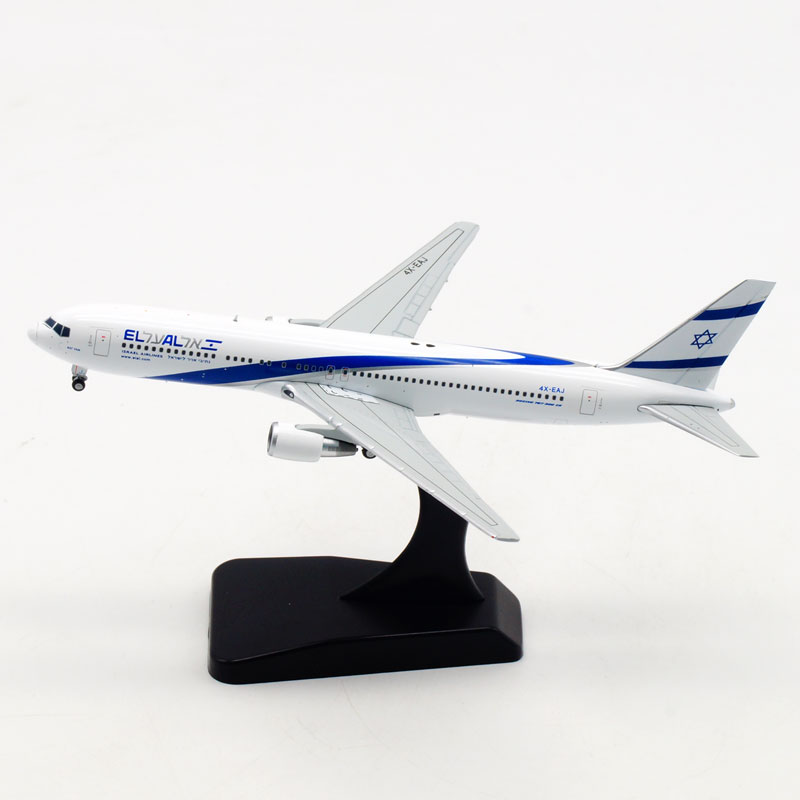 Standable aviation model 1: 400 Air ISRAEL Airline EL AL Boeing 767 B767 model with base landing gear alloy aircraft model