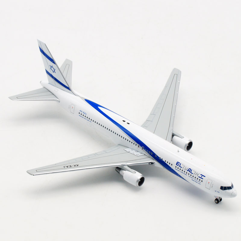 Standable aviation model 1: 400 Air ISRAEL Airline EL AL Boeing 767 B767 model with base landing gear alloy aircraft model