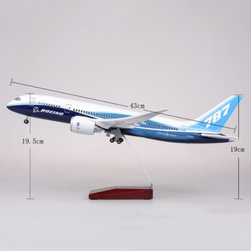1/130 scale 47CM aircraft model Boeing 787 B787 Dreamliner passenger aircraft model with lights and wheels F collection display 1/130 scale 47CM aircraft model Boeing 787 B787 Dreamliner passenger aircraft model with lights and wheels F collection display