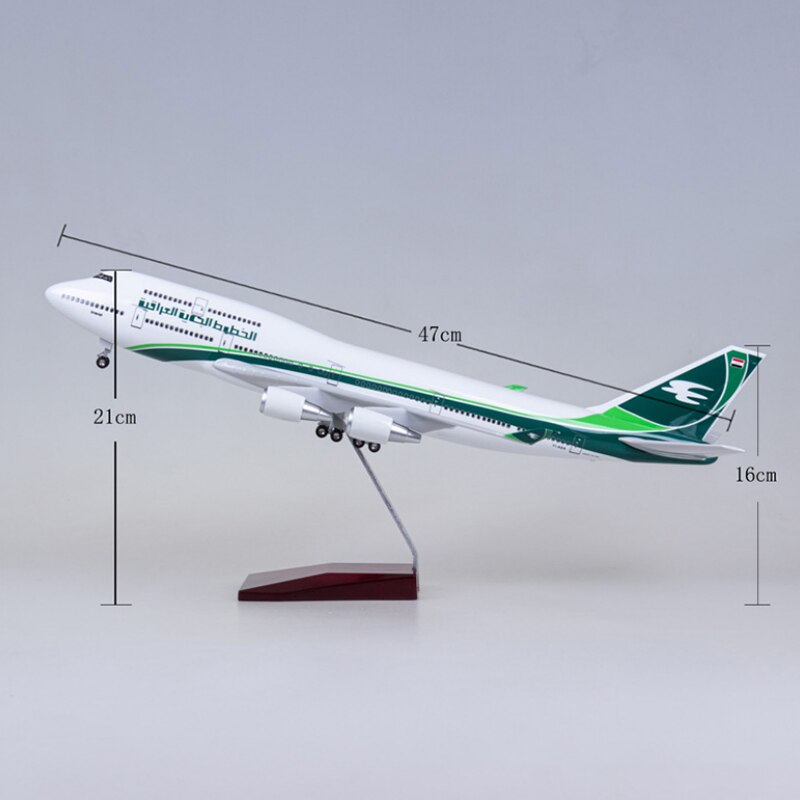47cm 1/150 Scale Diecast Plastic Alloy Plane Airplane Model Toys 747 IRAQI Airways Aircraft Model with Light and Wheel 47cm 1/150 Scale Diecast Plastic Alloy Plane Airplane Model Toys 747 IRAQI Airways Aircraft Model with Light and Wheel