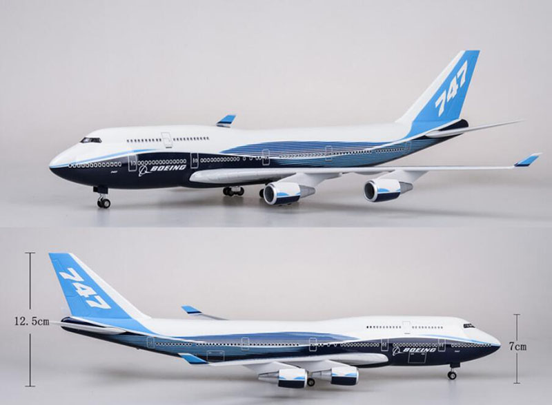47CM Aircraft 1/150 Scale Air Boeing B747 Plane International Airline Model W Pedestal Light&Wheel Diecast Plastic Resin Plane