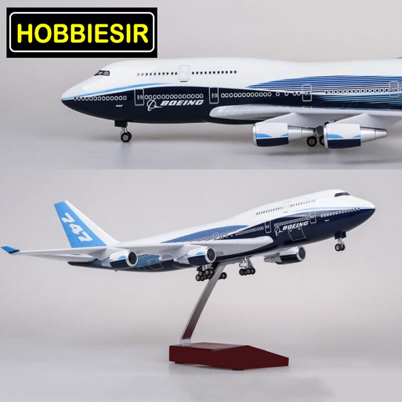 47CM Aircraft 1/150 Scale Air Boeing B747 Plane International Airline Model W Pedestal Light&Wheel Diecast Plastic Resin Plane
