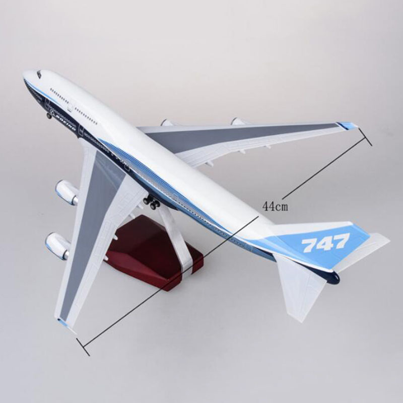 47CM Aircraft 1/150 Scale Air Boeing B747 Plane International Airline Model W Pedestal Light&Wheel Diecast Plastic Resin Plane