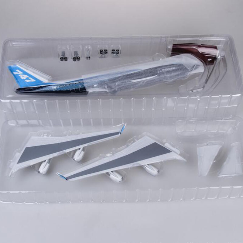 47CM Aircraft 1/150 Scale Air Boeing B747 Plane International Airline Model W Pedestal Light&Wheel Diecast Plastic Resin Plane