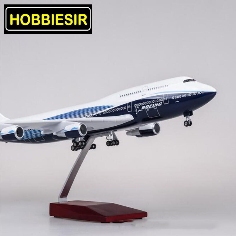 47CM Aircraft 1/150 Scale Air Boeing B747 Plane International Airline Model W Pedestal Light&Wheel Diecast Plastic Resin Plane