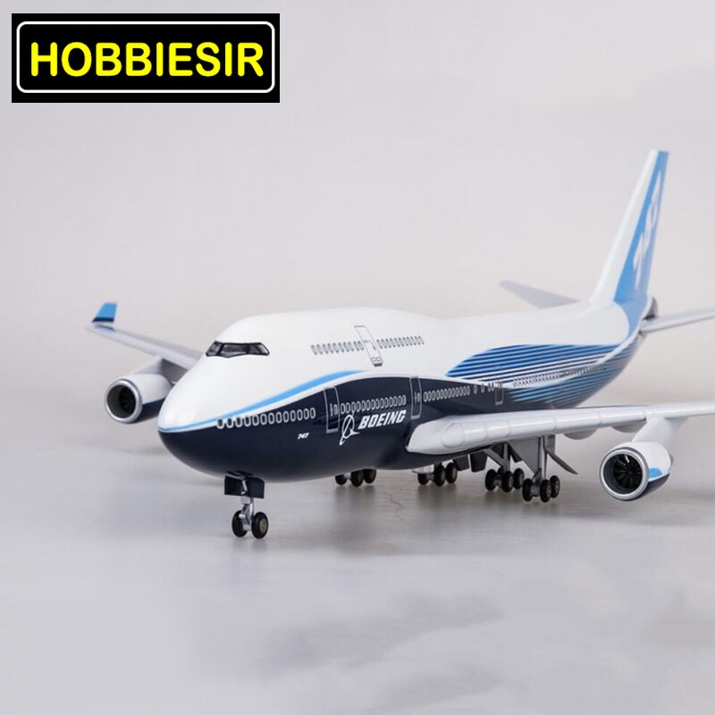 47CM Aircraft 1/150 Scale Air Boeing B747 Plane International Airline Model W Pedestal Light&Wheel Diecast Plastic Resin Plane