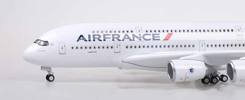 50.5CM Alloy Aircraft 1/160 Scale Airbus 380 A380 Airplane Model France Airline W Light&Wheel Diecast Resin Plane Toy Collection